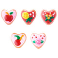 Beadthoven 5Pcs Heart Shaped Lampwork Beads Heart with Fruits Glass Crystal Bead Charm Apples Pineapple Cherry Orange Handmade Crystal Craft Spacers for Jewelry Making Bracelet Earrings DIY Supplies - color: Heart with Fruit