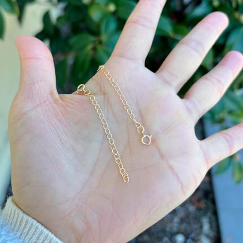 2pcs Adabele Real 1/20 14K Gold Filled Chain Extender 2 inch Cable Chain Extension Clasp Removable Adjustable for DIY Craft Necklace Bracelet Anklet Jewelry Making JK8-B2 - color: 14K Gold Filled, size: 2 inch - 2pcs