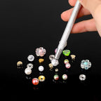 3Pcs Grabber Tool Holder Set Jeweler's Pick Up Sprinkle Pen Jewelry Tweezers 4 Claw Piercing Ball with Prongs Diamond Claw Precision Stainless Steel For Tiny Objects IC Chip Electronic Components - color: Black