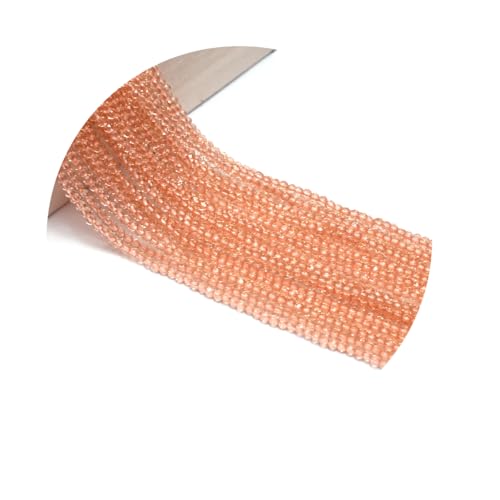 10 Strands Spinel Beads Artificial Faceted Small Round Loose Beads 3mm 15 inch for Jewelry Making Charms Necklace Bracelet - color: Orange