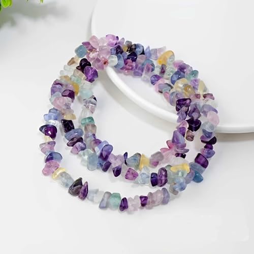 200pcs Natural Chip Stone Beads Gemstone Healing Crystal Loose Rocks Bead Irregular Glass Seed Charm Beads Drilled DIY for Jewelry Bracelet Necklace Earrings Making Crafting Supplies (Color, 5-8mm) - color: color