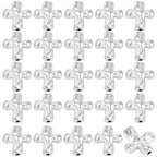 1 Box 80pcs Silver Cross Beads Bulk Cross Spacer Beads Small Tibetan Alloy Antique Silvery Crucifix Metal Rosary Crosses Bead for DIY Jewelry Making Necklace Keychain Craft Accessories - color: Antique Silver
