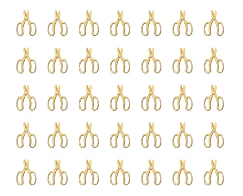 sowaka 60 Pcs Scissor Charms Small 0.57 x 0.42 Inch Alloy Tibetan Zinc Alloy Pendants for Women DIY Jewelry Making Necklace Bracelets Keychain Purse Thanksgiving Party Decoration - color: Gold