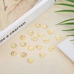 100 Pieces Gold Coin Charms for Jewelry Making, 13mm Gold Stamping Blanks Round Flat Coins Charms for Disc Earring Necklace Bracelet DIY Craft Supplies