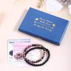 NCB 2.3-Piece 4mm Natural Crystal Gemstone Stretch Bracelets – Handmade Reiki Energy Healing Jewelry for Meditation,Yoga, Unisex - color: 2PCS ( Pink black Rhodonite+Matte Black Agate ), size: 6mm