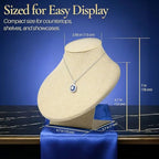 Flexzion Necklace Bust Display Stand - 7 Inch 3D Mannequin Beige Linen Necklace Display Holder for Home, Boutique & Trade Shows - Jewelry Display for Selling Necklace, Pendants, Chokers, Lockets - size: Short (1 Pack)