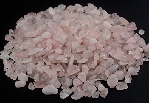 Natural Chip Stone Beads Rose Quartz 5-8mm About 400 Pieces Irregular Gemstones Healing Crystal Loose Rocks Bead Hole Drilled DIY for Bracelet Jewelry Making Crafting (5-8mm, Rose Quartz) - color: Rose Quartz