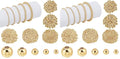 PH PandaHall 695pcs 18K Gold Spacer Beads 5 Sizes Seamless Smooth Beads 2/2.5/3/4/5mm Loose Bead Tiny Ball Bead for Summer Hawaii Layered Necklace Bracelet Jewelry Making (Pack of 2) - size: Small (Pack of 2)