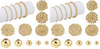 PH PandaHall 695pcs 18K Gold Spacer Beads 5 Sizes Seamless Smooth Beads 2/2.5/3/4/5mm Loose Bead Tiny Ball Bead for Summer Hawaii Layered Necklace Bracelet Jewelry Making (Pack of 2) - size: Small (Pack of 2)
