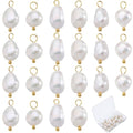 SUNNYCLUE 1 Box 30Pcs Freshwater Pearl Charm Pearls Charms Small Bulk Natural White with Goden Stainless Steel Loops Irregular Charms for Jewelry Making Necklace Bracelet Earring Christmas Women Adult - color: Gold, White, size: 16mm