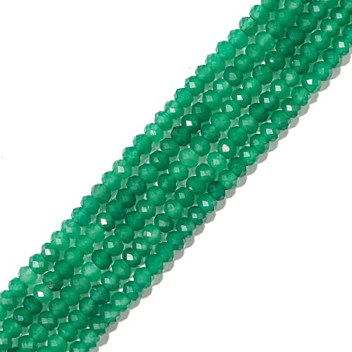 BEADIA Natural Green Aventurine Beads 4x2mm 120pcs Faceted Rondelle Loose Semi Gemstone Beads for Jewelry Making Design - color: Green Aventurine