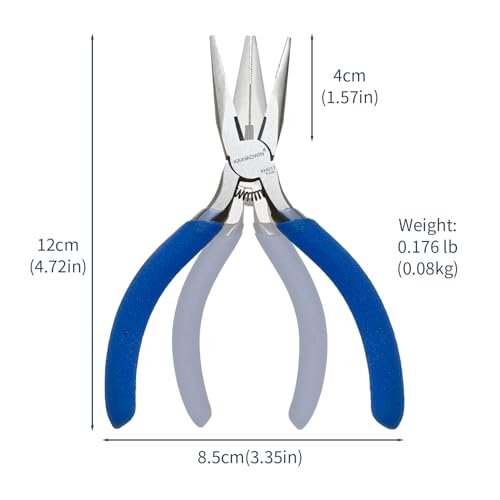 KAIHAOWIN Mini Needle Nose Pliers 5"-5 Pack KAIHAOWIN Small Long Nose Pliers with Wire Cutters, Spring Loaded Thin Needle Nose Pliers, Precision Pliers Set for Crafts/Jewelry Making/Tiny Project - size: 5x Needle Nose