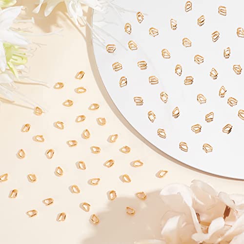 Beebeecraft 1 Box 300Pcs Snap Bail Hook 18K Gold Plated Brass Pinch Clip Clasp Bail 3.5x5.5mm Teardrop Necklace Clasps Pendant Charm for Necklace Jewelry Making - color: Golden#5