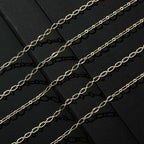 Crisjanggo 16 feet 14K Gold-Plated Brass Jewelry Making Chains Permanent Necklace Chains Roll for Jewelry Making with Jump Rings and Lobster Clasps - color: Oval Gold