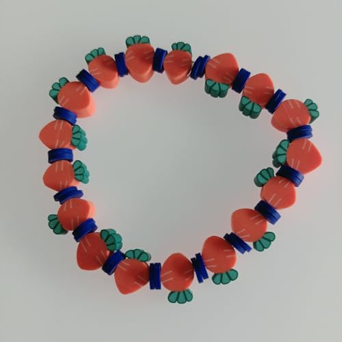 100pcs Carrot Polymer Clay 10mm Spacer Beads for Women Jewelry Making DIY Bracelet Necklace Hair Clip Easter Favor (Carrot) - color: Carrot