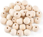 200Pcs 16mm Wood Beads Round Wooden Spacer Beads Unfinished Natural Wood Loose Beads - size: 16