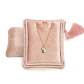 TAIMY Necklace Boxes, Velvet Small Earring and Necklace Case for Women with Tassel, Empty Long Necklace Pendant Box for Her(Blush Peach) - color: Blush Peach