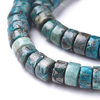 Craftdady 234pcs Heishi Coin Natural African Pyrite Gemstone Beads Flat Round Disc Energy Healing Crystal Stone Loose Beads 6mm for Jewelry Bracelet Necklace Earring, Dark Cyan - color: African Pyrite, Dark Cyan, size: 6mm
