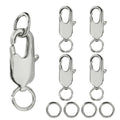 5Pcs Lobster Claw Clasp with Jump Ring, 18K Gold Jewelry Clasps for Necklace, Bracelets(Silver) - color: silver, size: 5