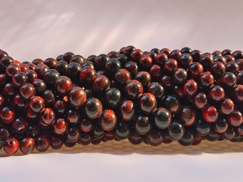 Stone Beads 6mm 140pcs Red Tiger Eye Beads Round Loose Gemstones Beads for Bracelet Necklace Jewelry Making (6mm, 60615 Red Tiger Eye) - color: Red Tiger Eye Beads, size: 6mm
