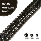 100pcs 8mm Black Obsidian Beads Natural Gemstone Beads Round Loose Beads for Crafting and Jewelry Making - color: Black Obsidian, size: 8mm