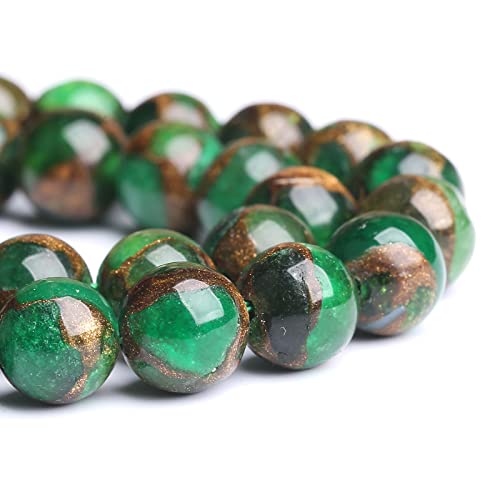 10MM 37PCS Green Cloisonne Craft Loose Round Beads for Jewelry Making DIY Bracelet - color: Green Cloisonne, size: 10mm