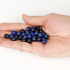 AD Beads Natural Gemstone 8mm Round Loose Beads Big Hole 2.5mm Sized 40pcs (Sapphire Tiger's Eye) - color: Sapphire tiger's eye
