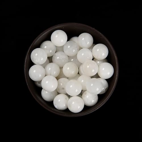 65Pcs 6mm Rainbow Moonstone Natural Round Loose Real Stone Beads Gemstone Genuine for DIY Hand Made Craft Jewelry Bracelet Earring Necklace String Making Energy Healing Power