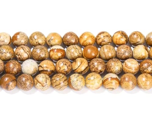 90pcs Adabele Natural Picture Jasper Healing Gemstone 4mm (0.16 inch) Small Round Beads Gem Stone Spacer for DIY Craft Jewelry Making GY10-4 - color: Picture Jasper, size: 4mm (90pcs/1 Strand)