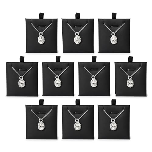 Oirlv 10 PCS Jewelry Cards PU leather Earring Necklace Card for Selling Jewelry Display Cards - style: PJ01103