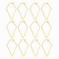 YAKRUNA 12PCS Large Geometric Earring Hooks for Jewelry Making, Hypoallergenic 14k Genuine Gold Plated Hoop Earrings for Women, Diamond Shaped Thin Ear Wires for DIY Dangle Earrings - color: gold earring 2