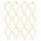 YAKRUNA 12PCS Large Geometric Earring Hooks for Jewelry Making, Hypoallergenic 14k Genuine Gold Plated Hoop Earrings for Women, Diamond Shaped Thin Ear Wires for DIY Dangle Earrings - color: gold earring 2