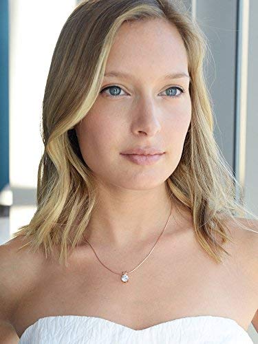 Mariell Cubic Zirconia Crystal Pendant Necklace for Women, 2 Carat 8mm CZ, for Brides, Wedding, Mother's Day Jewelry Gift - color: Rose Gold