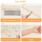 YOUBEIYEE 5 Meters Gold Plated Oval Jewelry Making Chains Roll Stainless Steel Chain Bulk for Women Necklace DIY - color: Ellipse Gold