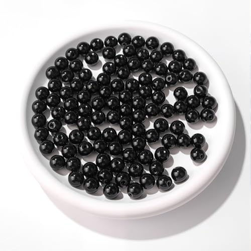 Raicegs 100pcs 8mm Black Tourmaline Beads Natural Gemstone Beads Round Loose Beads for Jewelry Making DIY Bracelets Necklace - color: Black Tourmaline, size: 8mm Round