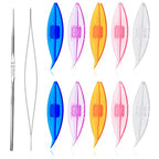BUTUZE Tatting Shuttle Kit, 10 PCS Plastic Tatting Shuttle with Beading Needles Crochet Hooks Knitting Needles Big Eye Needles Tatting Needles for DIY Hand Lacemaking Craft Tool Weave Yarn Set - size: 10 PCS