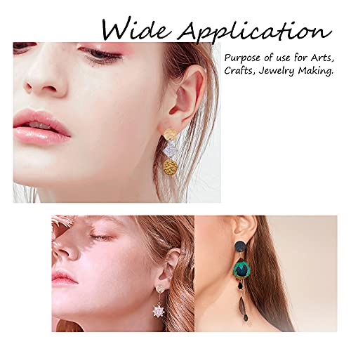 SUNNYCLUE 1 Box 20 Pairs 4 Colors Stainless Steel Ear Studs with Earring Backs Flat Round Earring Findings with Holes for DIY Making Necklace Earrings Bracelet - color: 20 Pairs Mixed Color Ear Studs Findings