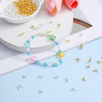 600 Pcs Metal Open Bead Tips Knot Covers, Crimp Covers, Crimping Beads End Caps, Bulk Clamshell Bead Tips for DIY Bracelet, Jewelry Making (Silver, Gold)