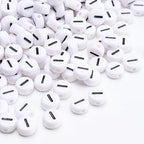 100Pcs Letter Beads - 4x7mm White Round Acrylic Alphabet Beads for Jewelry Making DIY Bracelets, Necklaces & Key Chains - color: I 100Pcs