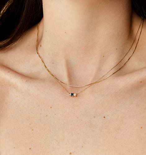 Minimalist Thin Gold Chain 18K Gold Plated Thin Box Chain Necklace Short Small Gold Chain Choker Necklaces for Women