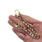 HAHIYO Purse Chain Strap 7.9 inches SPOT-ON Gold for Shoulder Cross Body Sling Purse Handbag Clutch Replacement Comfortable Flat 0.4' Wide Enough 2.4mm Extra Thick Metal 1 Pack - size: Gold 7.9 Inches