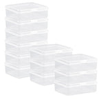 Clear Plastic Beads Storage Containers Empty Mini Storage Containers Box,12 Pack Plastic Storage Containers with Lids,Beads Storage Box with Hinged Lid for Beads,Earplugs,Pins, Small Items (4.1 x 2.9 - size: 4.1 x 2.9 x 1 inch