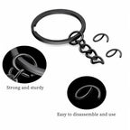 50Pcs Keychain Key Ring with Chain Bulk Split Key Chain,1.1 Inch Key Chains Parts with Open Jump Ring Connector for Jewelry Making Crafts (Black) - color: 50Pcs Black