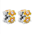 Clip Stopper Spacer Charms for Bracelets Necklaces, Compatible with Pandora,Jewery Mking DIY - style: 2PCS Yellow Flower Spacer Charms