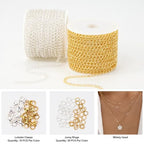 Kyutong 2 Rolls Gold and Silver Extender Chain for Jewelry Making 3MM Wide Curb Links Stainless Steel Necklace Chains Spool on Bulk with Lobster Clasps Jump Rings Jewelry Supplies for Crafts DIY - color: Curb Chain