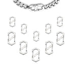 Double Opening Lobster Clasp,Sliver Bracelet Clasp Charm Clasp,Chain Shortener,Necklace Connectors for Multiple Necklaces - 10 Pack - size: Sliver