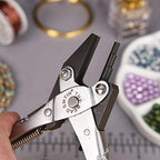 The Beadsmith 3-Step Round and Concave Nose Parallel Plier, Loops 3, 4, 5mm, 5.5 inches (140mm), Steel Tool for Jewelry Making, with Spring - style: 3-Step Round/Concave - 140mm