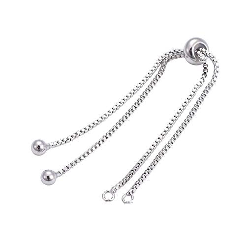 DanLingJewelry 10pcs Adjustable Slider Bracelet Slider Extender Chains Friendship Bracelets with Balls Charms Ends for Jewelry Making DIY 8 Inches(226mm) P - color: StyleⅣ-10 pcs-Platinum