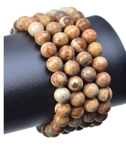 90pcs Adabele Natural Picture Jasper Healing Gemstone 4mm (0.16 inch) Small Round Beads Gem Stone Spacer for DIY Craft Jewelry Making GY10-4 - color: Picture Jasper, size: 4mm (90pcs/1 Strand)