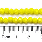 Perlin Czech Bohemian Crystal Glass Beads Faceted Round 4mm 90 Pieces Loose Spacer 1 Strand Beads for DIY Jewelry Earrings Necklace Bracelet Making (Yellow Opaque) - color: Yellow opaque